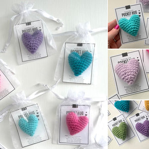 💜💙💗Pocket Hug Crocheted Heart Small Gift