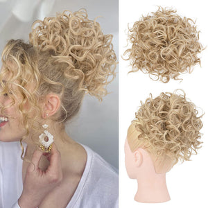 👩🏻‍🦱Elastic Drawstring Loose Short Curly Bun